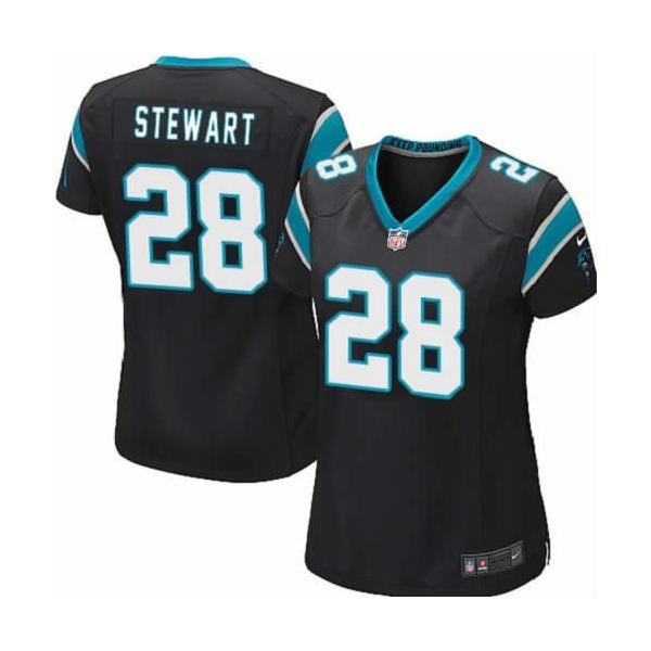 STEWART Carolina #28 Womens Football Jersey - Jonathan Stewart Womens Football Jersey (Black)_Free Shipping