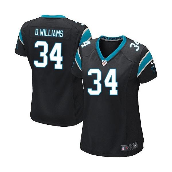 WILLIAMS Carolina #34 Womens Football Jersey - DeAngelo Williams Womens Football Jersey (Black)_Free Shipping