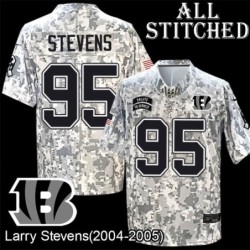 Camo Embroidered Larry Stevens Cincinnati Bengals #95 Stitched Jersey