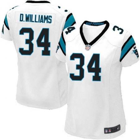WILLIAMS Carolina #34 Womens Football Jersey - DeAngelo Williams Womens Football Jersey (White)_Free Shipping
