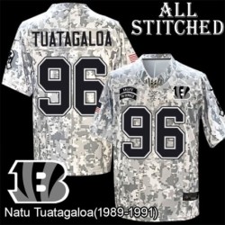 Camo Embroidered Natu Tuatagaloa Cincinnati Bengals #96 Stitched Jersey
