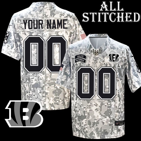Camo [Customized]Embroidered Cincinnati Bengals Custom Stitched ANY PATCH