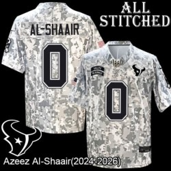 Camo Embroidered Azeez Al-Shaair Houston Texans #0 Stitched Jersey
