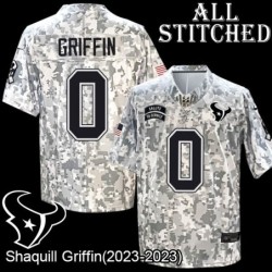 Camo Embroidered Shaquill Griffin Houston Texans #0 Stitched Jersey