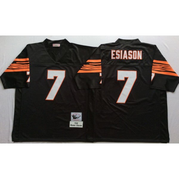 Black Cincinnati Bengals #7 Boomer Esiason 1988 Throwback Jersey