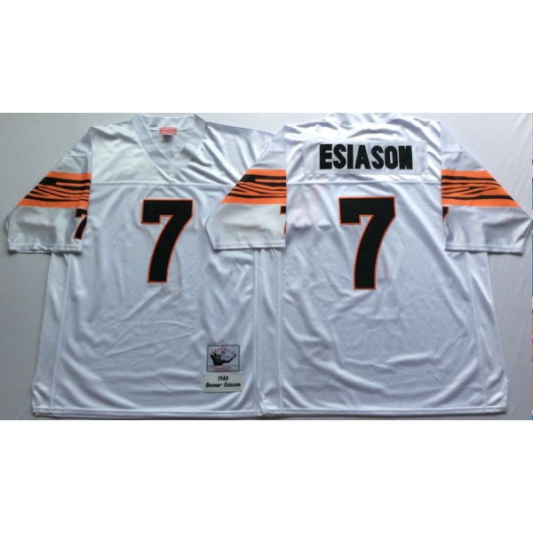Cincinnati Bengals #7 Boomer Esiason 1988 Throwback Jersey (White)