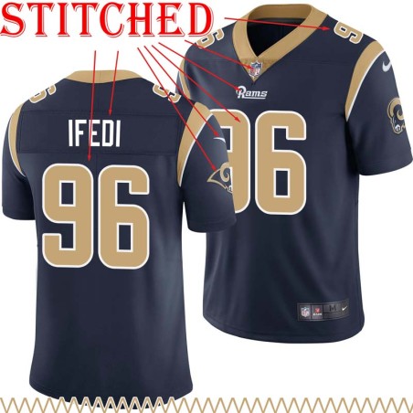 Embroidered St. Louis Rams #96 Martin Ifedi Jersey (Navy)