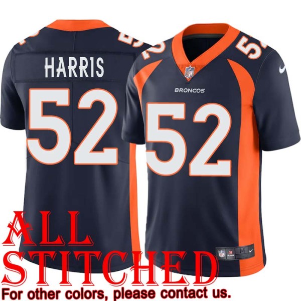 Navy Home Jerrell Harris Denver BRONCOS #52 Jersey