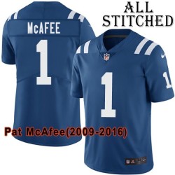 Blue Home Embroidered Pat McAfee Indianapolis Colts #1 Stitched Jersey