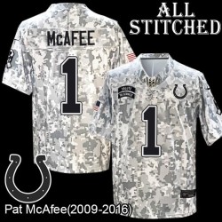 Camo Embroidered Pat McAfee Indianapolis Colts #1 Stitched Jersey