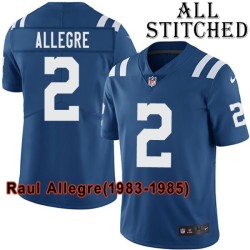 Blue Home Embroidered Raul Allegre Indianapolis Colts #2 Stitched Jersey