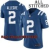 Blue Home Embroidered Raul Allegre Indianapolis Colts #2 Stitched Jersey