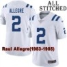 White Embroidered Raul Allegre Indianapolis Colts #2 Stitched Jersey