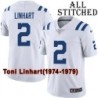 White Embroidered Toni Linhart Indianapolis Colts #2 Stitched Jersey