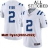 White Embroidered Matt Ryan Indianapolis Colts #2 Stitched Jersey