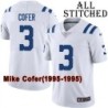 White Embroidered Mike Cofer Indianapolis Colts #3 Stitched Jersey