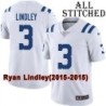 White Embroidered Ryan Lindley Indianapolis Colts #3 Stitched Jersey