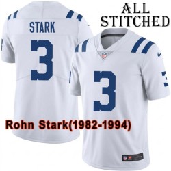 White Embroidered Rohn Stark Indianapolis Colts #3 Stitched Jersey