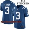 Blue Home Embroidered Matt Stover Indianapolis Colts #3 Stitched Jersey