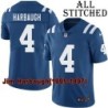 Blue Home Embroidered Jim Harbaugh Indianapolis Colts #4 Stitched Jersey