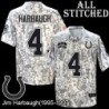 Camo Embroidered Jim Harbaugh Indianapolis Colts #4 Stitched Jersey