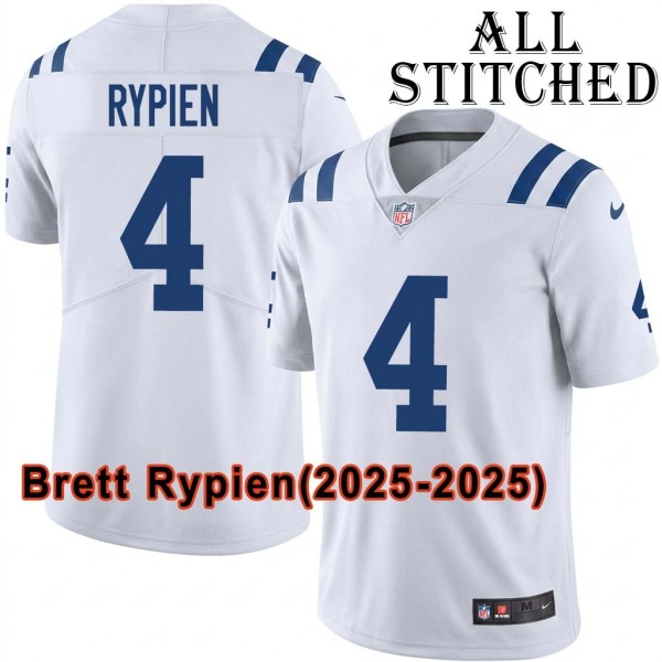 White Embroidered Brett Rypien Indianapolis Colts #4 Stitched Jersey