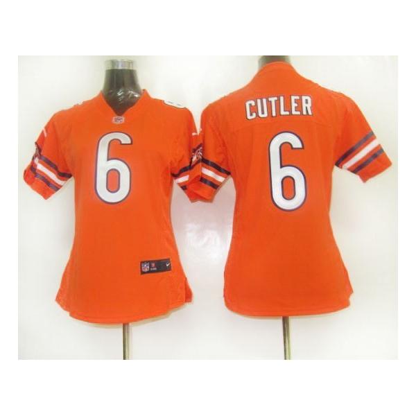 CUTLER Chicago #6 Womens Football Jersey - Jay Cutler Womens Football Jersey (Orange)_Free Shipping