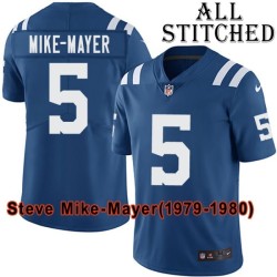 Blue Home Embroidered Steve Mike-Mayer Indianapolis Colts #5 Stitched Jersey