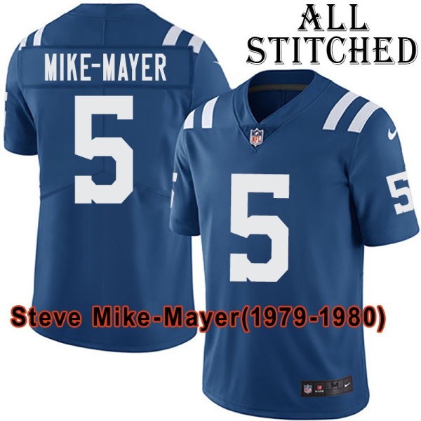 Blue Home Embroidered Steve Mike-Mayer Indianapolis Colts #5 Stitched Jersey