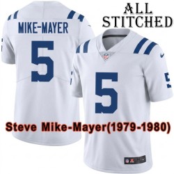 White Embroidered Steve Mike-Mayer Indianapolis Colts #5 Stitched Jersey