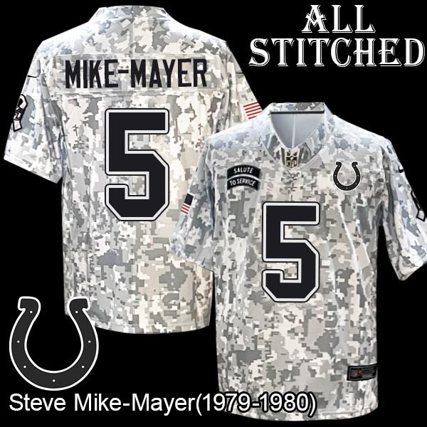 Camo Embroidered Steve Mike-Mayer Indianapolis Colts #5 Stitched Jersey