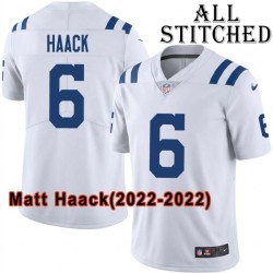 White Embroidered Matt Haack Indianapolis Colts #6 Stitched Jersey