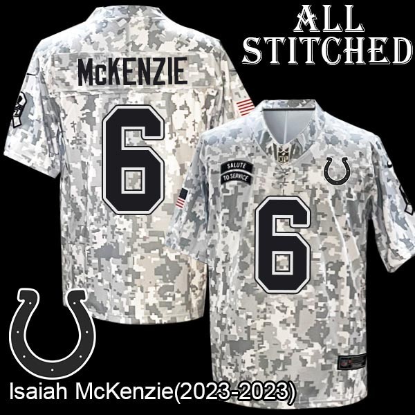 Camo Embroidered Isaiah McKenzie Indianapolis Colts #6 Stitched Jersey