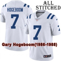White Embroidered Gary Hogeboom Indianapolis Colts #7 Stitched Jersey