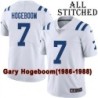 White Embroidered Gary Hogeboom Indianapolis Colts #7 Stitched Jersey