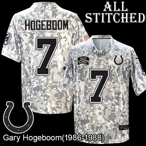 Camo Embroidered Gary Hogeboom Indianapolis Colts #7 Stitched Jersey
