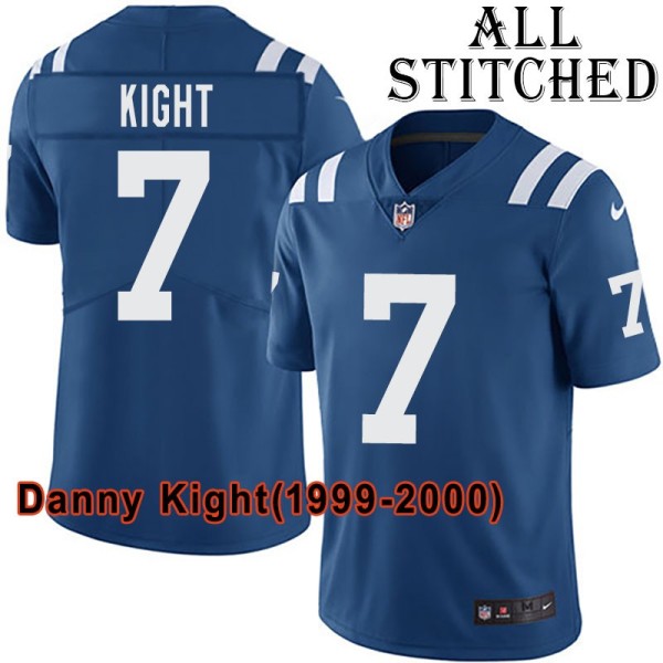 Blue Home Embroidered Danny Kight Indianapolis Colts #7 Stitched Jersey
