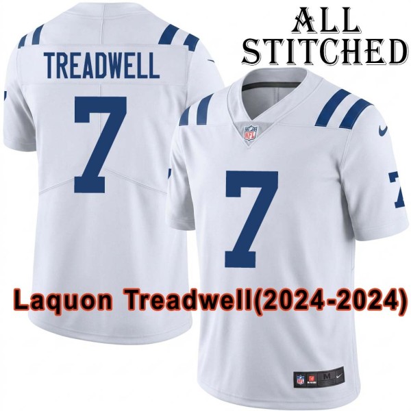 White Embroidered Laquon Treadwell Indianapolis Colts #7 Stitched Jersey