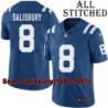 Blue Home Embroidered Sean Salisbury Indianapolis Colts #8 Stitched Jersey