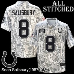 Camo Embroidered Sean Salisbury Indianapolis Colts #8 Stitched Jersey