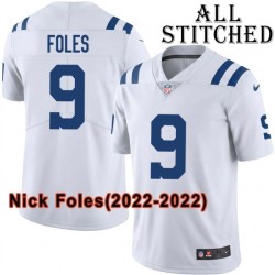 White Embroidered Nick Foles Indianapolis Colts #9 Stitched Jersey