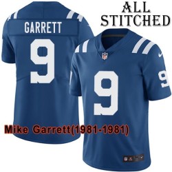 Blue Home Embroidered Mike Garrett Indianapolis Colts #9 Stitched Jersey