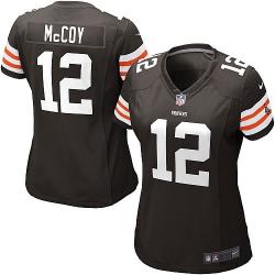 MCCOY Cleveland #12 Womens Football Jersey - Colt McCoy Womens Football Jersey (Brown)_Free Shipping