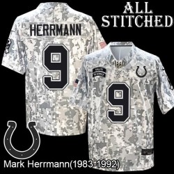 Camo Embroidered Mark Herrmann Indianapolis Colts #9 Stitched Jersey
