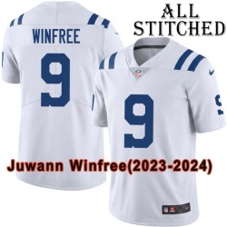 White Embroidered Juwann Winfree Indianapolis Colts #9 Stitched Jersey