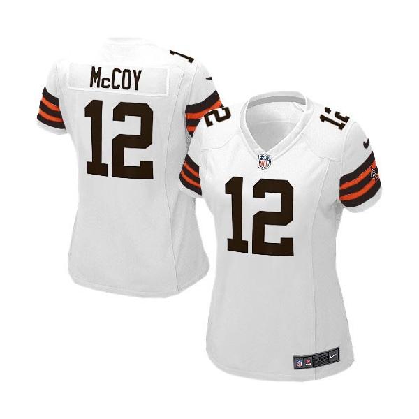 MCCOY Cleveland #12 Womens Football Jersey - Colt McCoy Womens Football Jersey (White)_Free Shipping