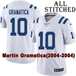 White Embroidered Martin Gramatica Indianapolis Colts #10 Stitched Jersey