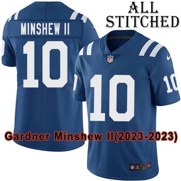 Blue Home Embroidered Gardner Minshew II Indianapolis Colts #10 Stitched Jersey
