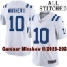 White Embroidered Gardner Minshew II Indianapolis Colts #10 Stitched Jersey