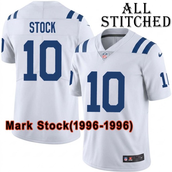 White Embroidered Mark Stock Indianapolis Colts #10 Stitched Jersey